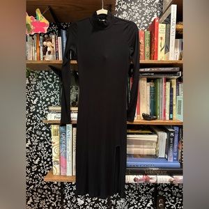 Billie the Label Black Turtleneck Dress with Side Slit